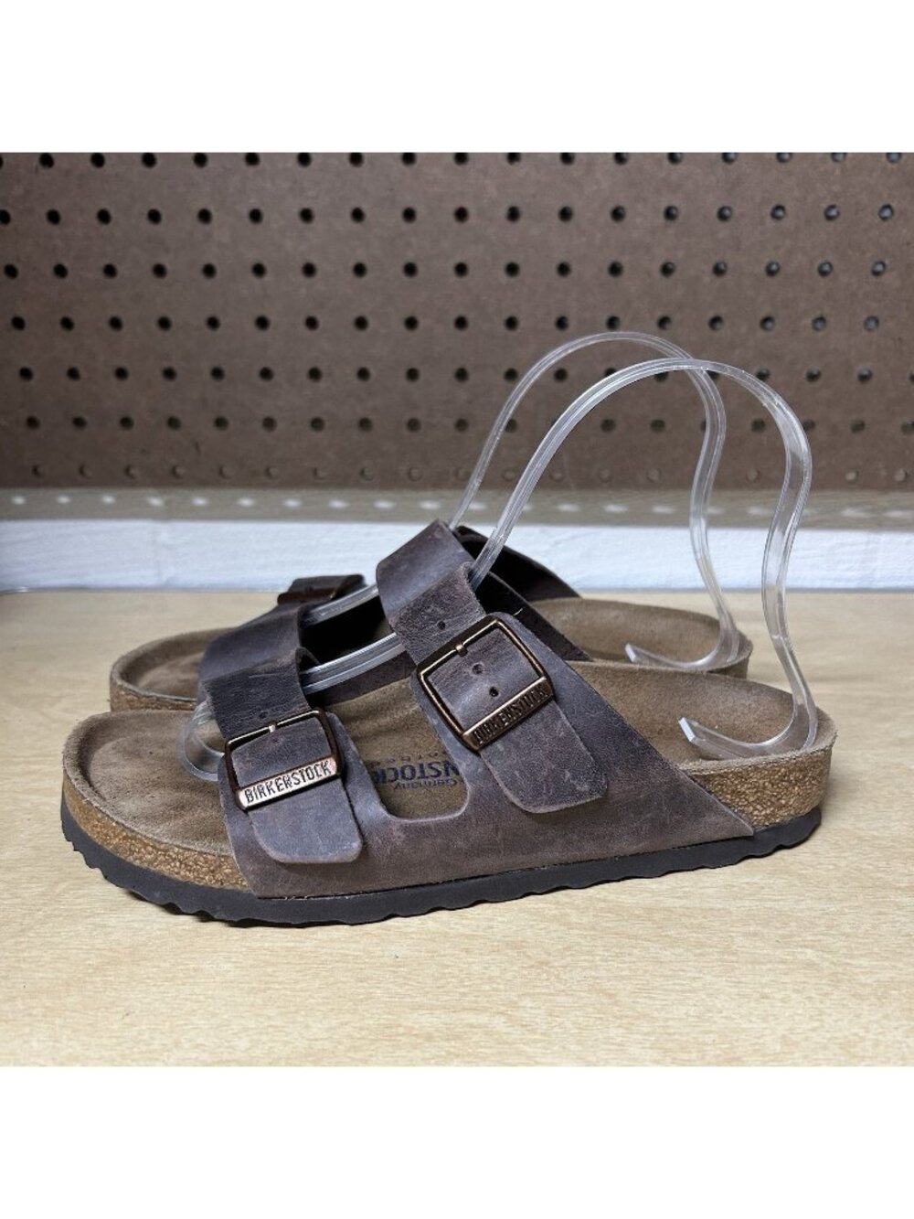 Birkenstock Arizona Soft Foot Slide Germany Leather Women Size 5 Narrow 36 Shoes